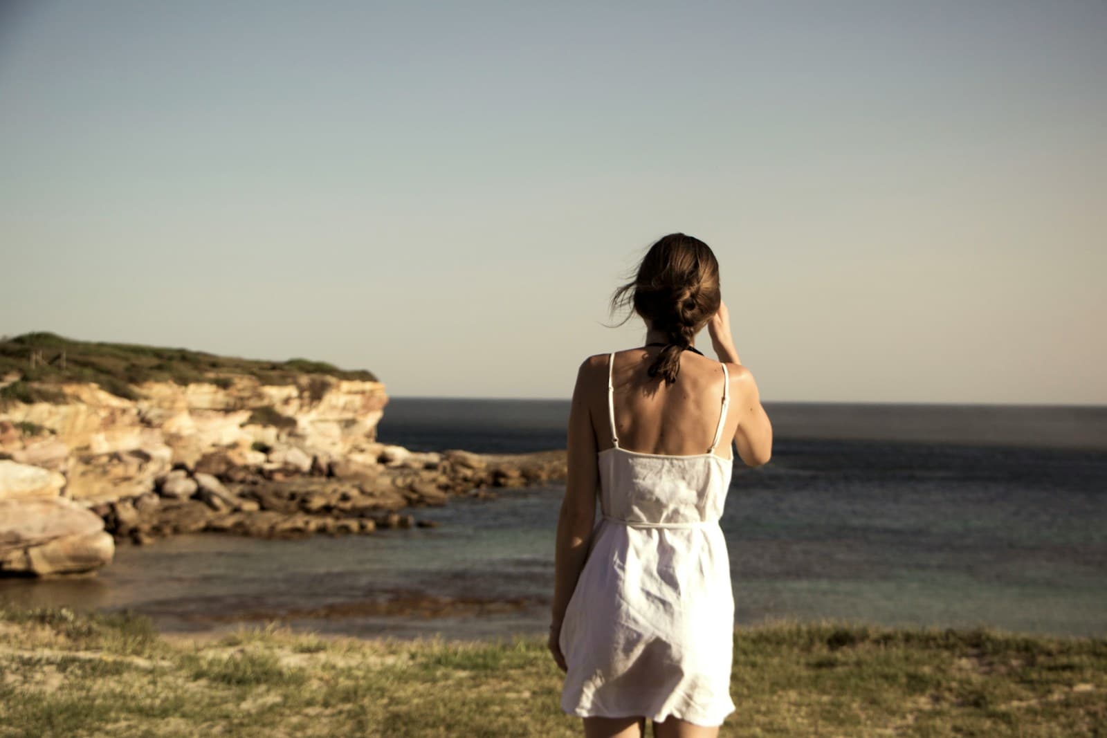 Walking towards the sea